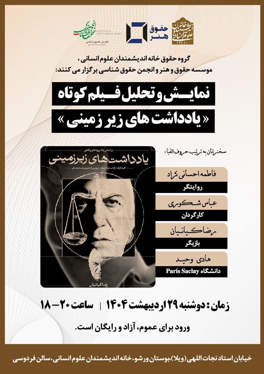 rezakianian در فیلم کوتاه یادداشت های زیرزمینی