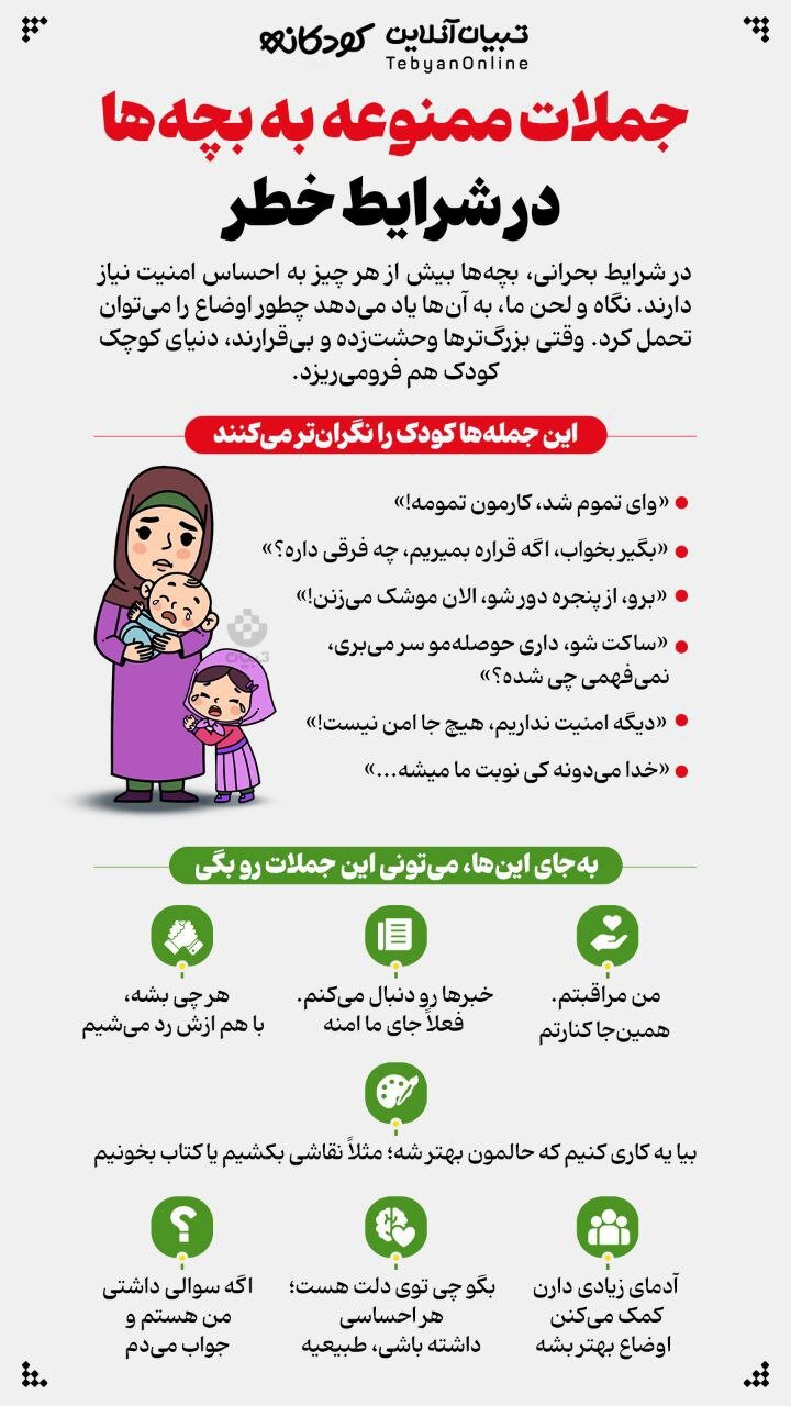 جملات ممنوع برای کودکان در معرض خطر/ اینفوگرافیک